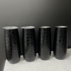 Elegant Black Leopard Print Tumblers